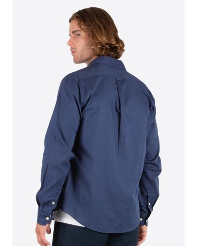 Nautica J Class Collection Long Sleeve Linen Shirt - Blue