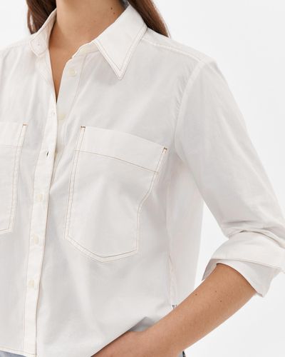 Jag Organic Cotton Cropped Shirt - White