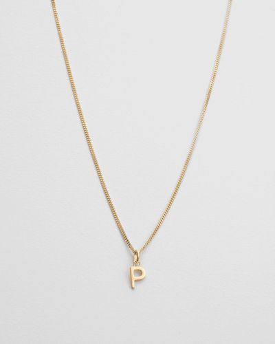 Kirstin Ash P Outline Initial Necklace - Metallic