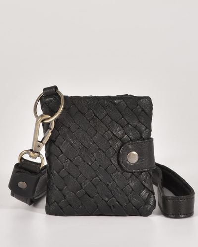 Cobb & Co Flynn Leather Woven Wallet - Black