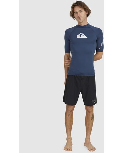 Quiksilver All Time Short Sleeve Rash Vest - Blue