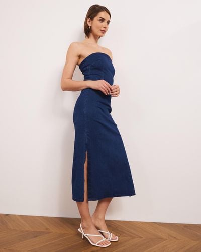 Atmos&Here Maeve Denim Midi Dress - Blue