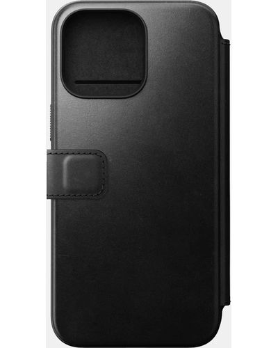 Nomad Iphone 15 Pro Max Leather Folio Phone Case - Black