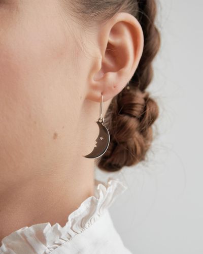 Karen Walker Moon Earrings - White