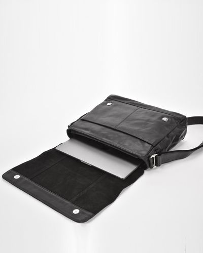 Cobb & Co Declan Leather Laptop Bag - Black