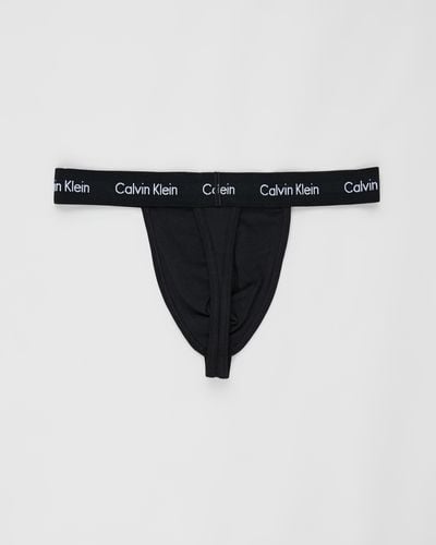 Calvin Klein Cotton Stretch Thong 2 Pack - Black