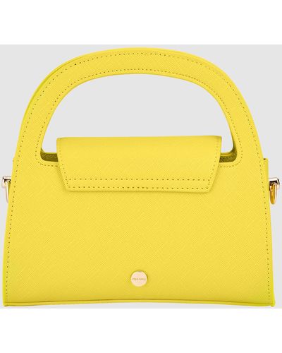 OLGA BERG Ivy Curved Handle Bag - Yellow