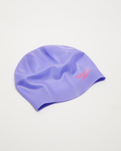 Speedo Plain Moulded Silicone Junior Swimming Cap - Purple