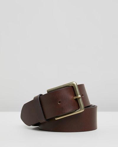 Double Oak Mills Smooth Leather 40mm Belt - Brown