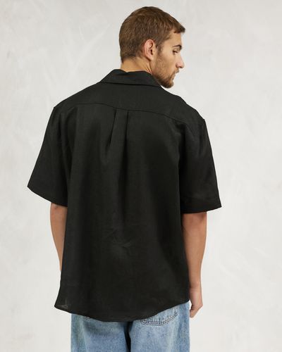 AERE Ss Linen Shirt - Black