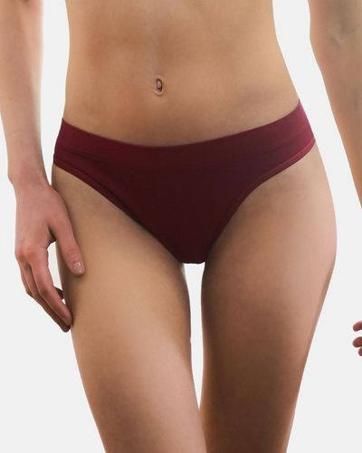 B Free Intimate Apparel Seamless Stretch Comfort G String 3 Pack - Red