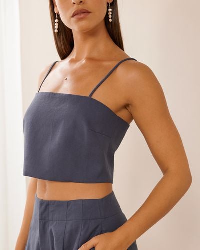 Atmos&Here Madison Crop Top - Blue