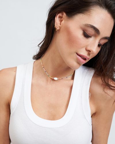 ARMS OF EVE Marley Pearl & Glass Beaded Necklace - White