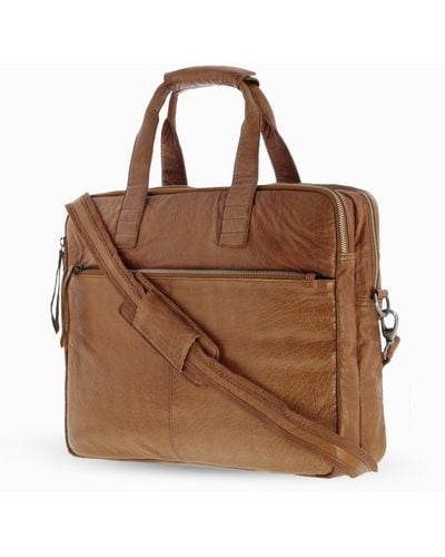 Cobb & Co Lawson Soft Leather Briefcase - Brown
