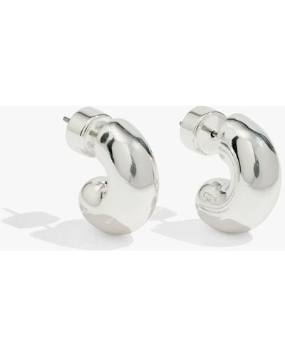 Country Road Large Round Hoop Earring - White