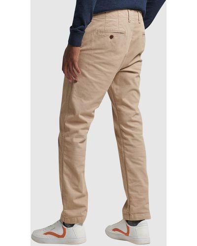 Superdry Officers Slim Chino Trousers - Natural