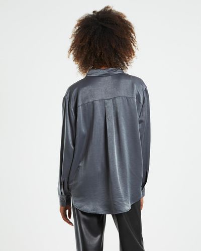 Alice In The Eve Tina Silky Oversized Shirt Charcoal - Grey