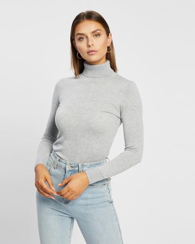 Atmos&Here Kate Wool Blend Turtle Neck Knit Jumper - Grey