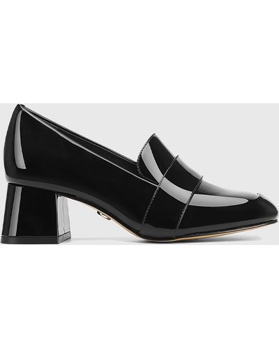 Wittner Isobel Patent Leather Block Heel Loafers - Black