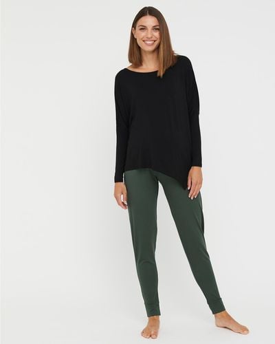 Bamboo Body Softline Slouch Trousers - Black