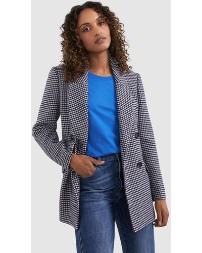 French Connection Wool Blend Blazer - Blue