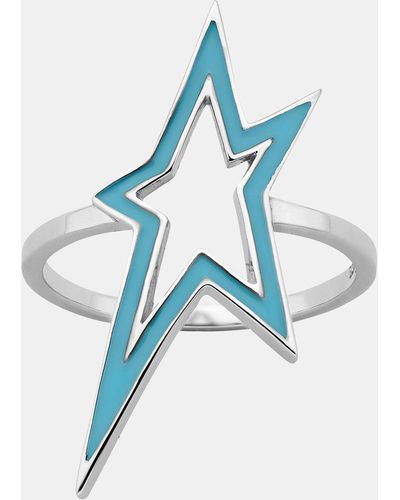 Karen Walker Star City Enamel Ring - Blue