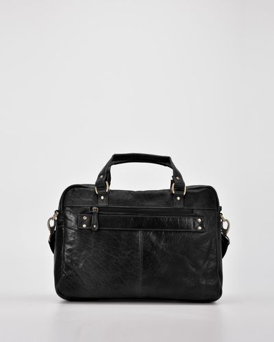 Cobb & Co Soho Leather Laptop Briefcase - Black