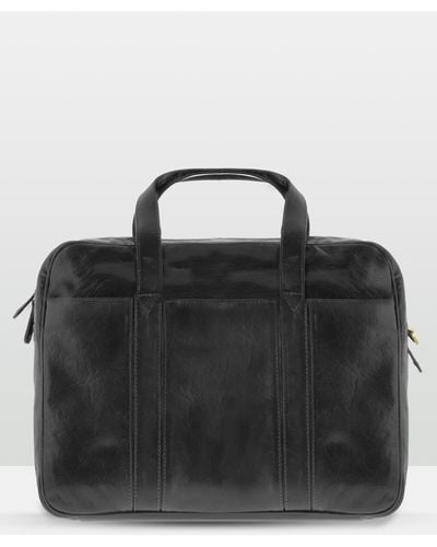 Cobb & Co Kemp Leather Laptop Bag - Black