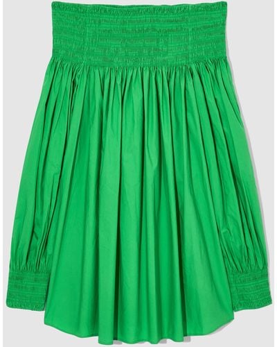 COS Smocked Off The Shoulder Top - Green