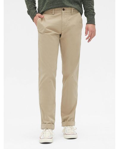 Gap Essential Khakis In Straight Fit With Flex - Natural