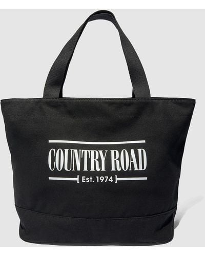 Country Road Australian Cotton Printed Heritage Shopper - Black