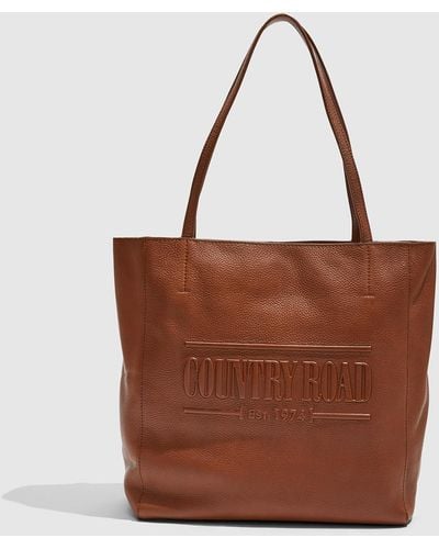 Country Road Heritage Leather Shopper - Brown