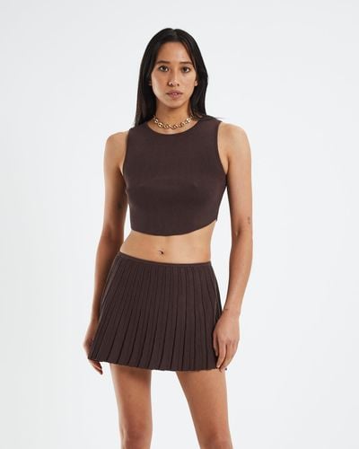 Alice In The Eve Leona Compact Knit Tank Chocolate - Brown