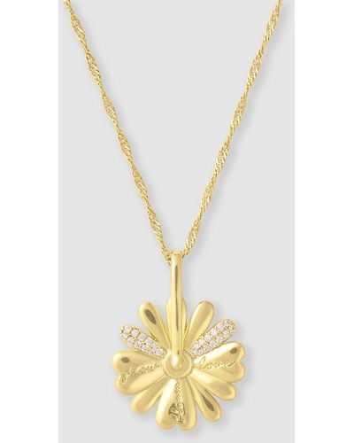 Wanderlust + Co Daisy Spinning Necklace - White