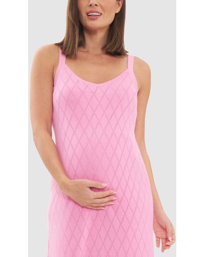 Ripe Maternity Skyla Pointelle Knit Dress - Pink