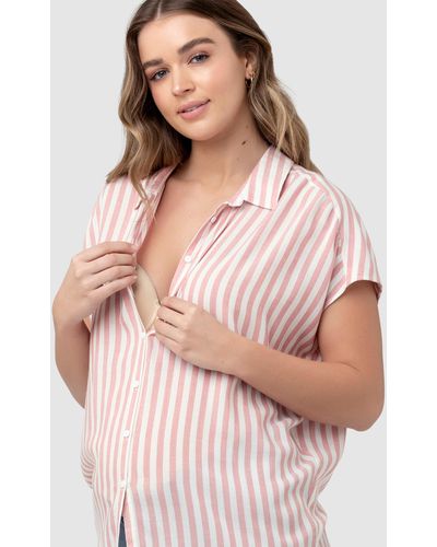 Ripe Maternity Ada Relaxed Shirt - Pink