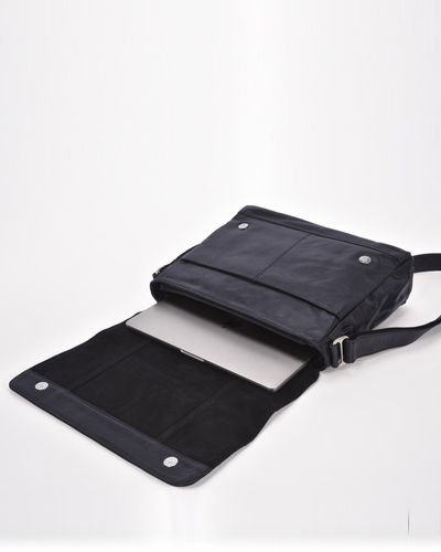 Cobb & Co Declan Leather Laptop Bag - Blue