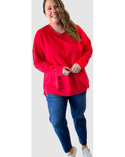 Love Your Wardrobe Lyw & Co Embossed Sweat - Red