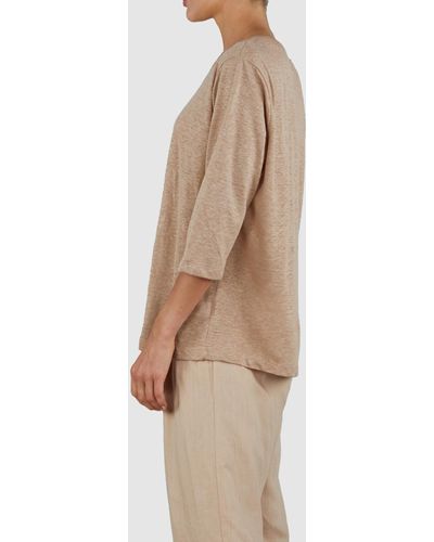 Amelius Bronte Linen T Shirt - Brown
