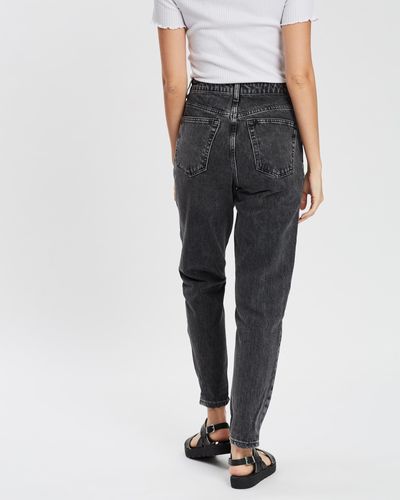 TOPSHOP Washed Mom Jeans - Grey