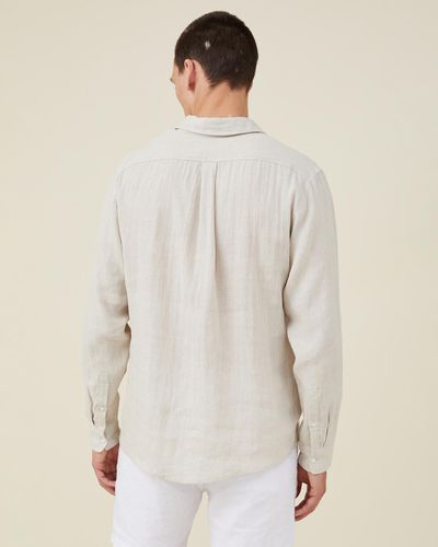 Cotton On Linen Long Sleeve Shirt - Natural