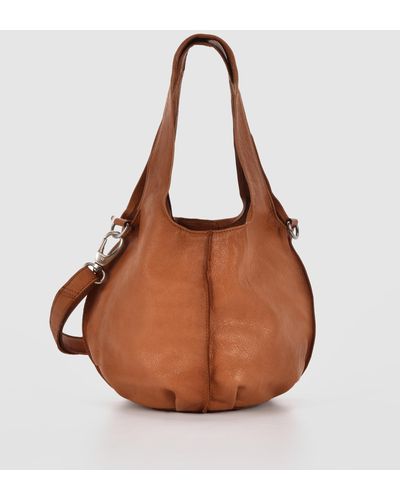 Cobb & Co Simpson Small Tote Round Leather Bag - Brown