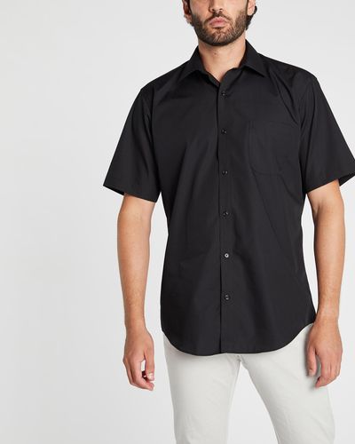 Van Heusen Short Sleeve Shirt Solid - Black