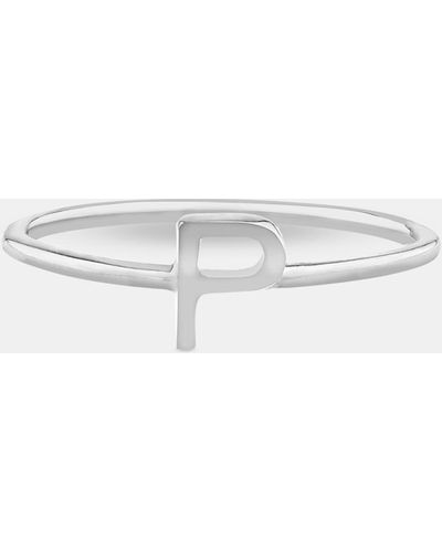 Michael Hill Initial Ring In Sterling Silver - White