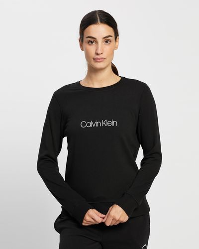 Calvin Klein Logo Lounge Long Sleeve Crew Neck - Black