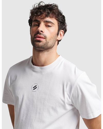 Superdry Code Stacked Logo T Shirt - White