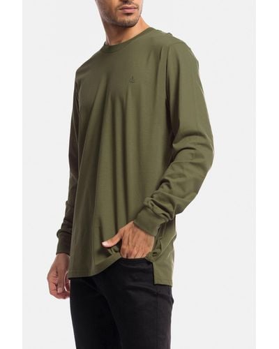 Stock & Co. Anchor Embroidery Long Sleeve Tee - Green