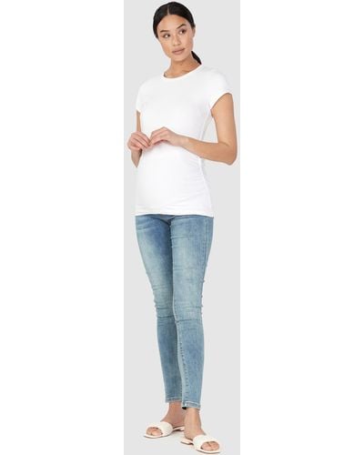 SOON Maternity Overbelly Skinny Jeans - Blue