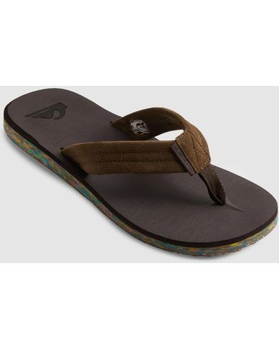 Quiksilver Carver Suede Recycled Sandals - Brown