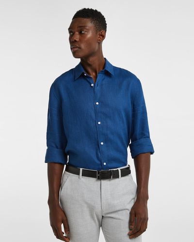 Yd West Hampton Pure Linen Shirt - Blue